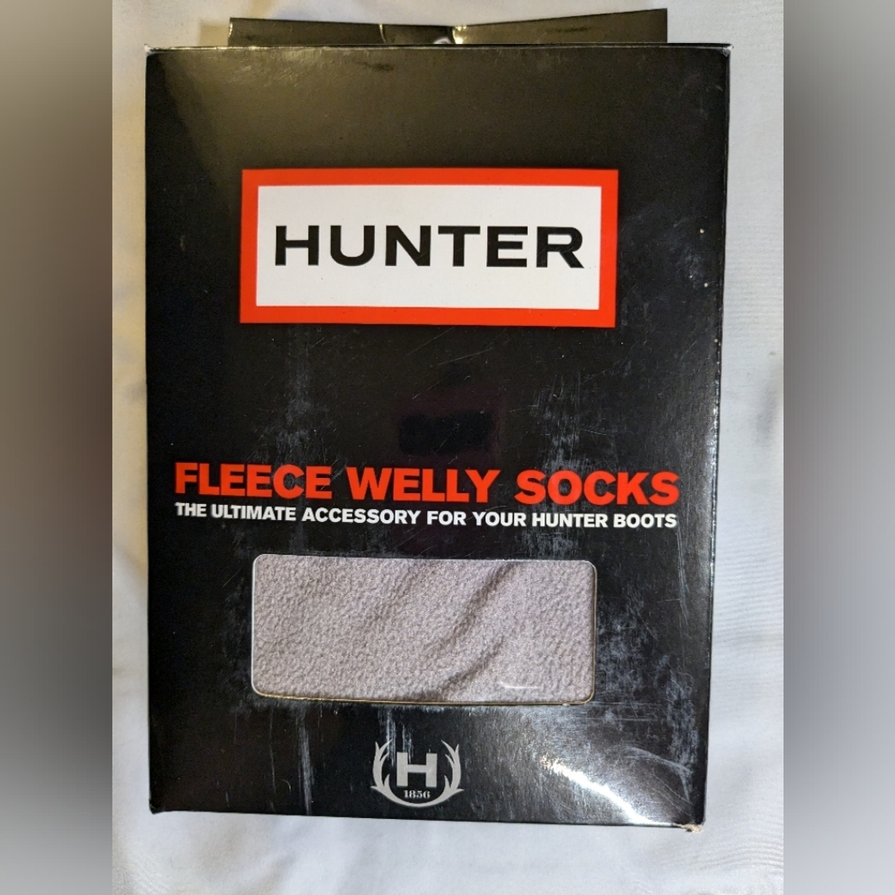 Hunter Fleece Welly Socks, Charcoal Size M